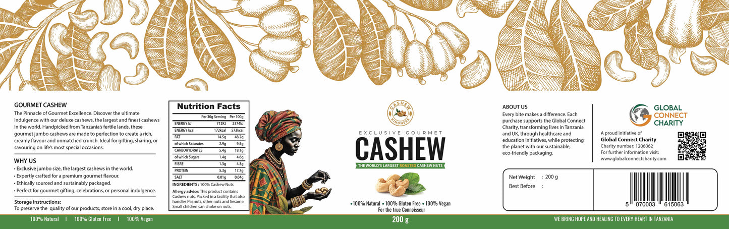 Exclusive Gourmet Quality Roasted Cashew Nuts 200 g