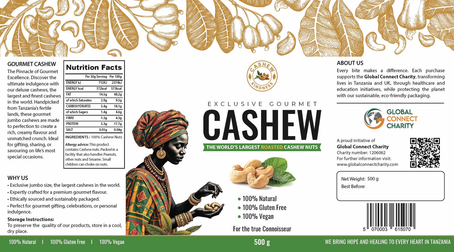 Exclusive Gourmet Quality Roasted Cashew Nuts 500g