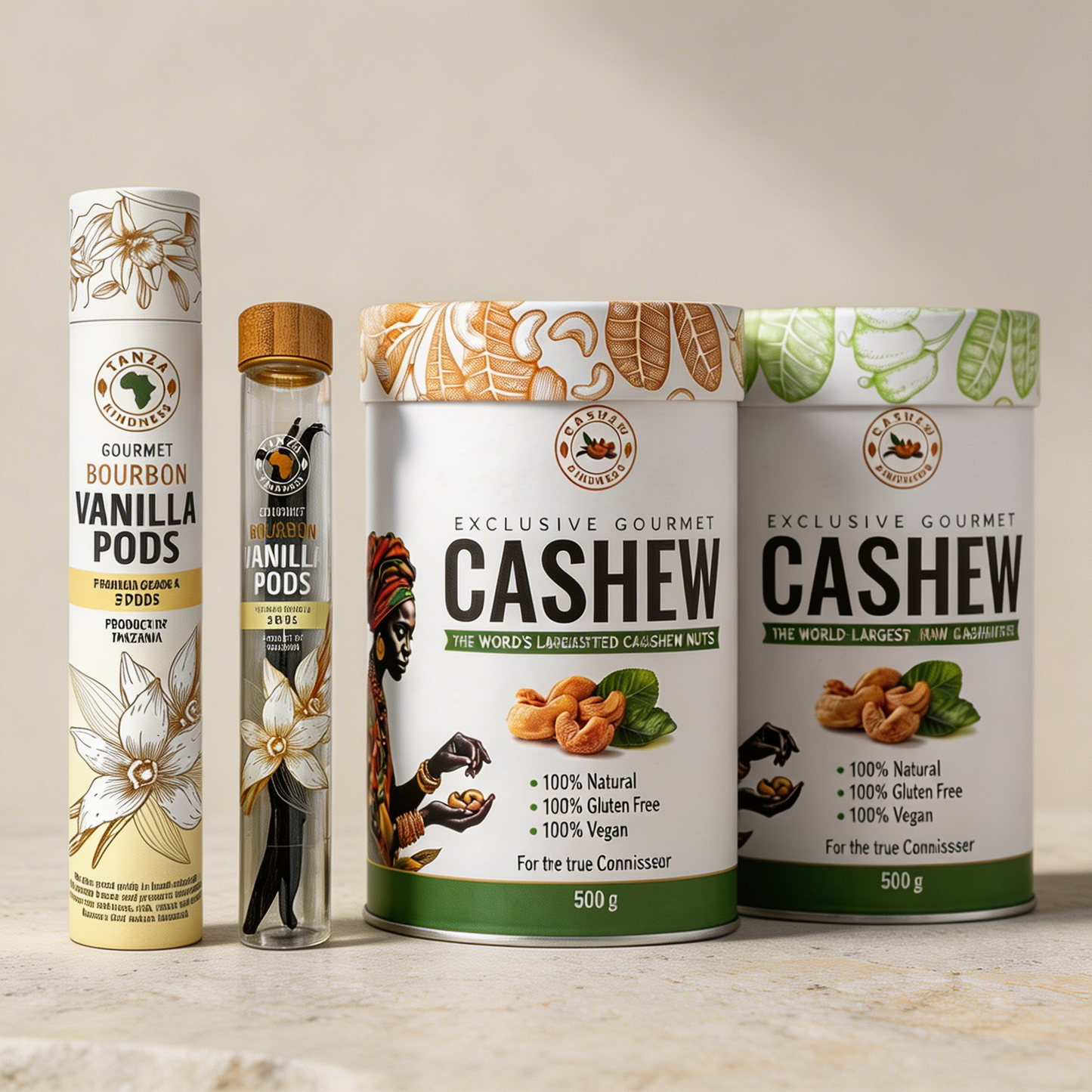 Royal Indulgence Set - Roast & Raw Cashews with Bourbon Vanilla