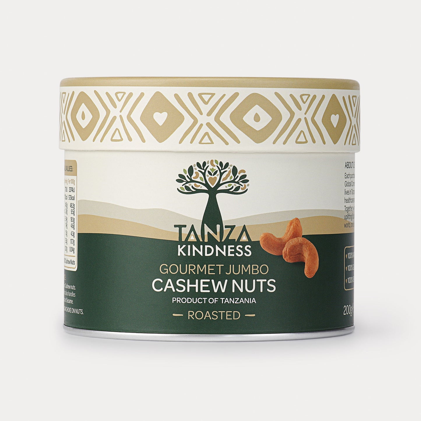 Lightly Roasted Tanzanian Cashews - 200g